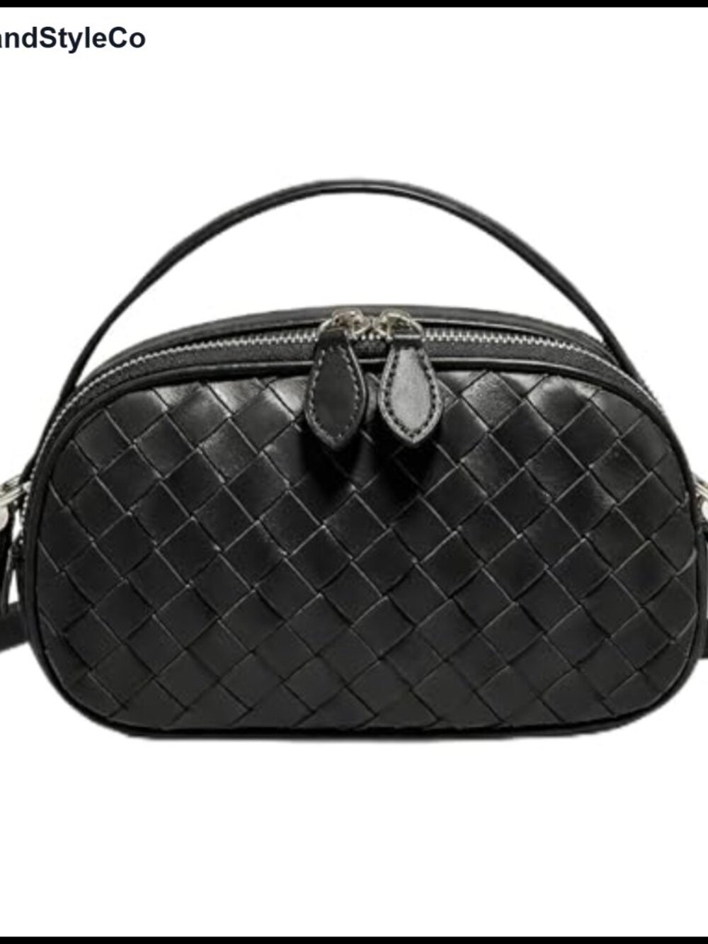 Women's Woven Microfiber Mini Dome Crossbody Bag w/ Top Handle